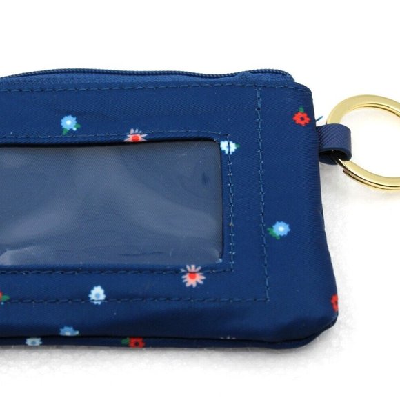 ban.do Card ID Floral Holder Case + Key Fob Chain Navy Blue   NEW - Picture 2 of 5